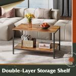 WLIVE Modern Wooden Coffee Table with Storage