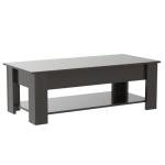 Black Lift-Top Coffee Table with Storage & Shelf