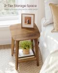 VASAGLE Small Square Side Table with Shelf