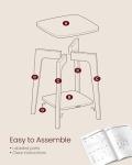 VASAGLE Small Square Side Table with Shelf