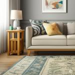 Solid Oak Small Side Table with Storage