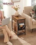 Slim Side Table with Charging Station and Storage