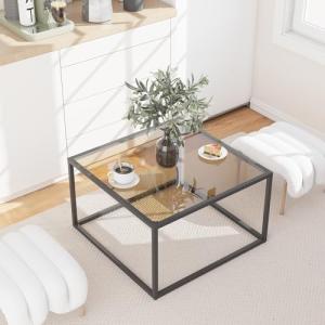 Modern Dark Brown Glass Coffee Table