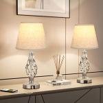 Set of 2 Touch Table Lamps with USB Ports