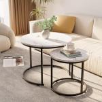 Round Nesting Coffee Tables Set for Small Spaces