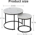 Round Nesting Coffee Tables Set for Small Spaces