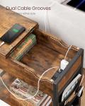 Slim Side Table with Charging Station and Storage