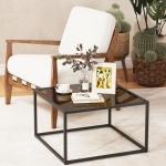 Modern Dark Brown Glass Coffee Table