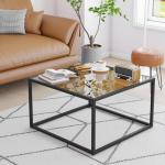 Modern Dark Brown Glass Coffee Table