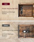 Slim Side Table with Charging Station and Storage