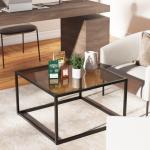 Modern Dark Brown Glass Coffee Table