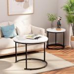 Round Nesting Coffee Tables Set for Small Spaces