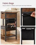 Slim Side Table with Charging Station and Storage