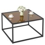 Modern Dark Brown Glass Coffee Table