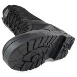 Black Leather Combat Boots - Savage Island, Size 10