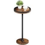 HOOBRO Rustic Round Side Table for Small Spaces