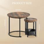 YITAHOME Round Nesting Coffee Tables with Storage
