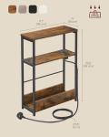VASAGLE Charging Side Table with Magazine Rack