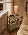 VASAGLE Charging Side Table with Magazine Rack