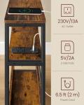 VASAGLE Charging Side Table with Magazine Rack