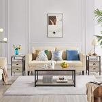 Yaheetech Grey Industrial Coffee Table with Storage
