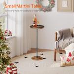 HOOBRO Rustic Round Side Table for Small Spaces