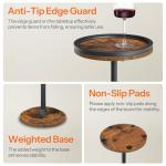 HOOBRO Rustic Round Side Table for Small Spaces