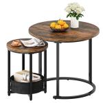 YITAHOME Round Nesting Coffee Tables with Storage