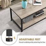 Yaheetech Grey Industrial Coffee Table with Storage
