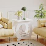 Dripex 2-Tier White End Table with Storage
