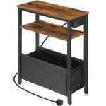HOOBRO Slim Side Table with Charging Station
