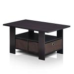 Furinno Andrey Dark Walnut Coffee Table with Drawer