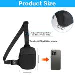 Black Sling Crossbody Bag for Travel and Sports