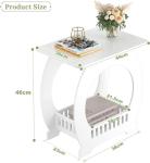 Dripex 2-Tier White End Table with Storage