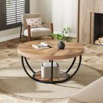 Tribesigns Modern Round Coffee Table with Storage