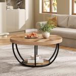 Tribesigns Modern Round Coffee Table with Storage