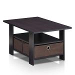 Furinno Andrey Dark Walnut Coffee Table with Drawer