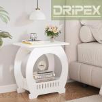 Dripex 2-Tier White End Table with Storage