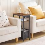 HOOBRO Slim Side Table with Charging Station