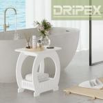 Dripex 2-Tier White End Table with Storage