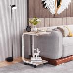 Height Adjustable Rolling Side Table for Small Spaces