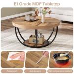 Tribesigns Modern Round Coffee Table with Storage
