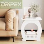 Dripex 2-Tier White End Table with Storage
