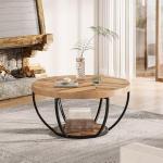 Tribesigns Modern Round Coffee Table with Storage