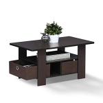 Furinno Andrey Dark Walnut Coffee Table with Drawer