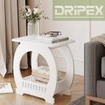 Dripex 2-Tier White End Table with Storage