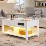 YITAHOME Lift-Top Coffee Table with LED Lights