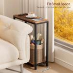 MISSLO 2-Tier Narrow Side Table in Rustic Brown