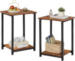 WLIVE 2-Piece Adjustable Wooden Side Table Set