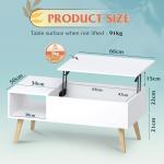 WLIVE Lift Top Coffee Table with Storage Compartments